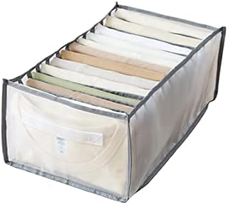 Eshowy Clothes Drawer Organisers for Pants Jeans Sweaters T-shirts, Foldable Closet Wardrobe Dresser Underwear Sock Bra Compartment Storage Boxes Drawer Divider Organiser (12 grids L for T shirts/1pc)