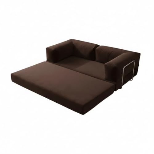 Image of Torque Vegas 3 Seater Sofa Cum Bed for Sleeping - Dark Brown | Premium Suede Fabric 3-Seater Double Foam Fold Out Sofas Bed | Convertible 2 in 1 Sofa Cuma Bed for Office