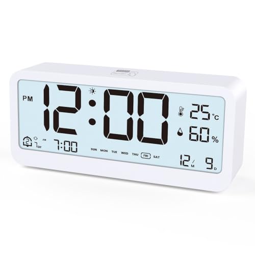 Lista de Despertadores de viaje al mejor precio. 44 Reloj Despertador,Reloj Despertador Digital con Luz Nocturna,12/24 Horas,Alarma,Doble,Repetición,Cronometraje, Fecha,Día de Semana,Humedad&Temperatura,Reloj Digital Escritorio...