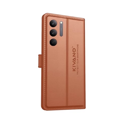 Image of Compatible for Realme Narzo 80X 5G / Realme P3X 5G / Realme 14X 5G Flip Cover | Leather Finish | Inside Pockets & Inbuilt Stand | Shockproof Wallet Style Magnetic Closure Back Cover Case