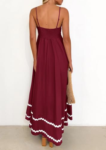 Image of PRETTYGARDEN Women's 2026 Summer Flowy Maxi Dress Casual Sleeveless Spaghetti Strap Ruffle Beach Long Dresses