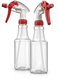 Bar5F Empty Plastic Spray Bottles 16-Ounce BPA-Free Food Grade Crystal Clear M-Series Fully Adjustable Sprayer (not for oil), 2-Pack