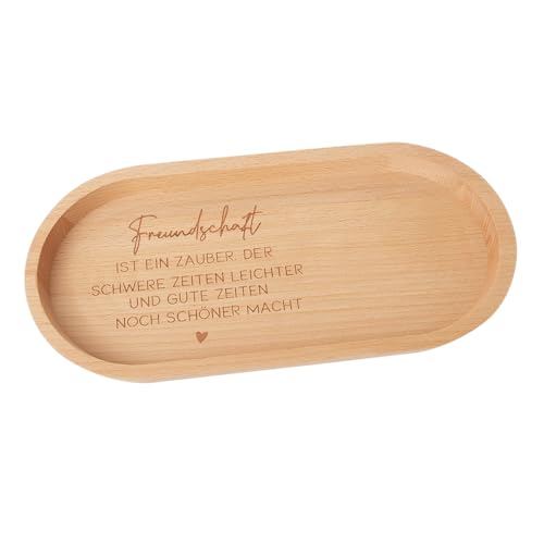 Beste Freundin persönliches Geschenk | Tablett mit Gravur Freundschaft | Geburtstag Weihnachten | Kleine Aufmerksamkeit | Holz Deko | Freundschaftsgeschenk