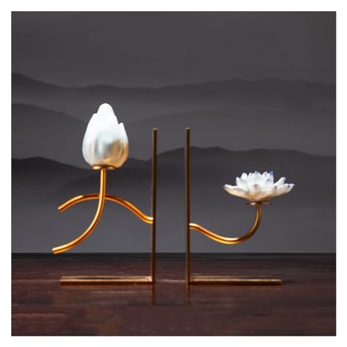 Sujetalibros decorativos de hierro resistente con motivos tradicionales 2