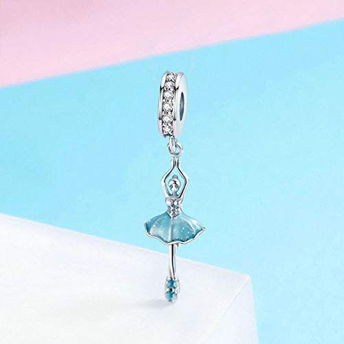 Image of Ballet Charm 925 Sterling Silver Dancer Shoes Anniversary Heart Pendant Family Birthstone Mom Dangle for Pandora Charm Bracelet