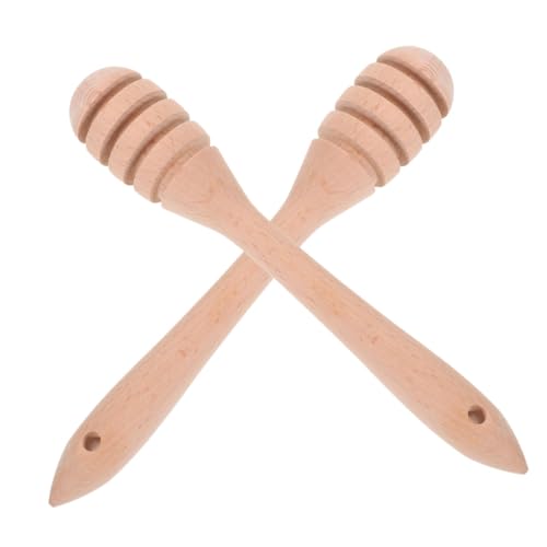 OFFSCH Wood 2pcs Honey Stirrer for Tea Fruits Jam Stirrer Honey Stir Bar Home Honey Rod