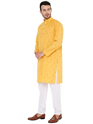 Image of Maharaja Linen Blend Kurta Pyjama Set for Men