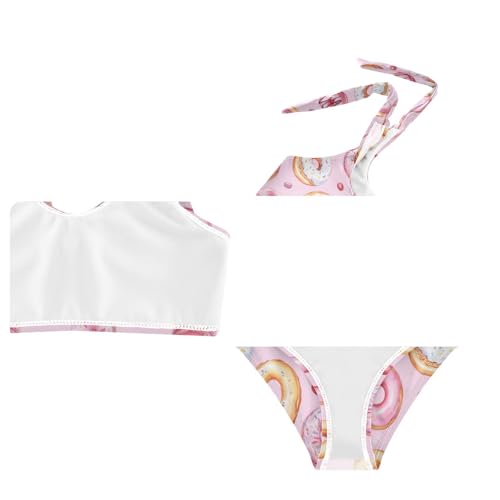 Wusikd Watercolor Girls Swimsuits Two Piece Doughnuts Swimwear Bikini Set for for Girls Size 3T4