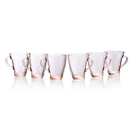 Image of Pasabahce Penguen Mug from House of Pasabahce The Original Pasabahce from Turkey, Pink Transparent Penguen Mugs, 170 ml in Set of 6 Pcs, Perfect fit for Tea /Coffee.