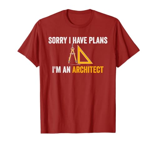 Sorry I Have Plans I'm an Architect Funny Architecture Humor T-Shirt, Men, Cranberry Red, Large