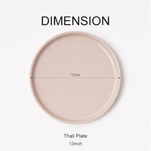 Image of Lumiset Thali Plates, Set of 3 Round Serving Plates | Light Weight, 13 inch | 100% Food Grade Plastic | BPA - Free | Microwave Safe | Dishwasher Safe | Daily Use, Party, Events | Lunch, Dinner (Pink)