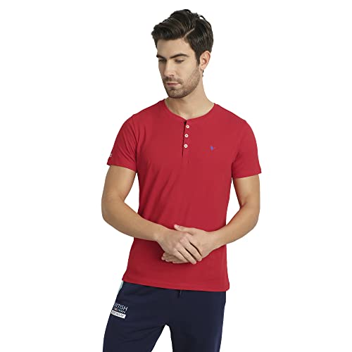 Image of AM SWAN Premium Cotton Half Sleeve Henley T-Shirts