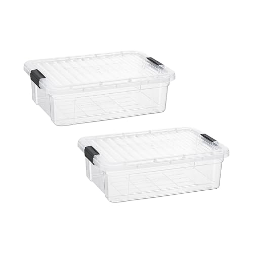 Image of Superio Storage Bins with Lids- 2 Pack, 7.4 Qt Clear Boxes for Organizing, Stackable Plastic Containers- BPA Free, Non-Toxic, Odor Free, Organizer for Home, Office, Dorm