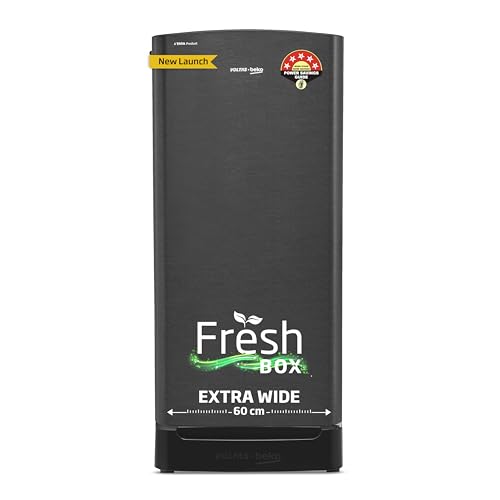 Image of Voltas Beko, A Tata Product 183 L 5 Star Direct Cool Single Door Refrigerator With Fresh Box Technology (RDC215A /W0DGRTM0B00GO, DarkGrey, Base Drawer, Quick freezer)