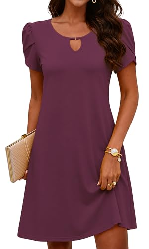 Image of COSSEN Women's Summer Casual Tshirt Dress Crew Neck