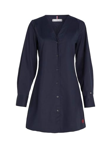 Robe d'été Tommy Hilfiger bleue coupe mi-longue élégante référence Ww0ww39963