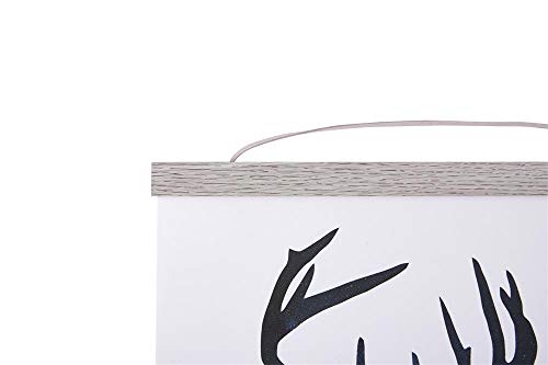 Image of Magnetic Poster Hanger, 17x24 17x11 17x22 Poster Frame Wood Wooden Magnet Print Posters Dowel Scroll Hanger Hangers Hanging Kit for Walls Map Canvas Artwork (Grey, 17 inch)