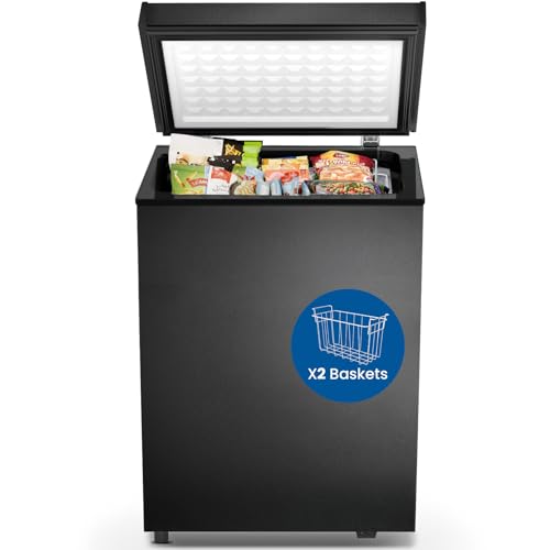 Image of Electactic Chest Freezer 3.0 Cubic Feet Compact Freezer with 2 Removable Baskets, Free Standing Top open Door Deep Freezer, Adjustable Temperature for Home Dorm, Bar, Basement, Kitchen