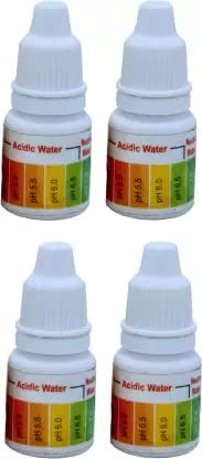 AQUALIQUID RO pH Drop for pH Testing and Alkaline level, for pH Water Testing with pH Color Chart, pH Test Kit, Litmus liquid (PH Testing-4Pcs)