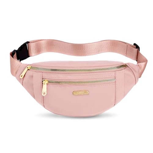 HMCEY Bauchtasche,Gürteltasche Reisen,Travel Fanny Pack,Bum Bag Waist Bag Belt,Verstellbare Hüfttasche,Brusttasche Schultertasche,Handytasche Umhängetasche für Sport, Shopping, Outdoor - Rosa