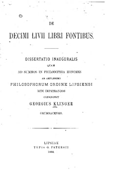 Paperback De decimi Livii Libri Fontibus [Latin] Book