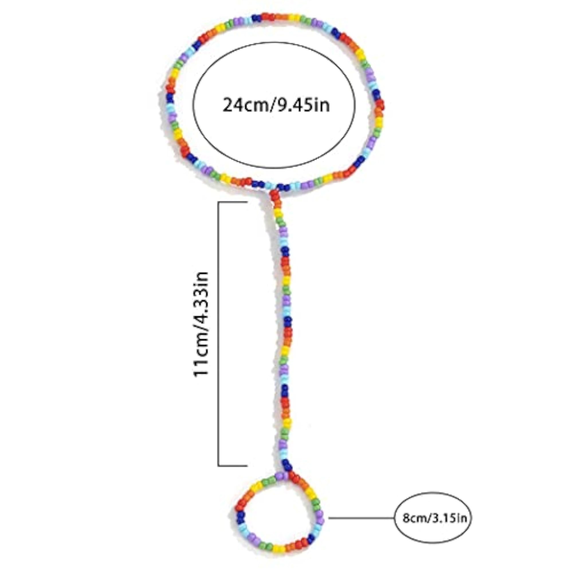Bohemian Beaded Foot Chain Anklet, Elastic Design