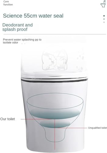 Inodoro cerámico sifónico, inodoro de una pieza con doble descarga, altura universal moderna y silenciosa para baño en casa u hotel color D350mm miniatura 4