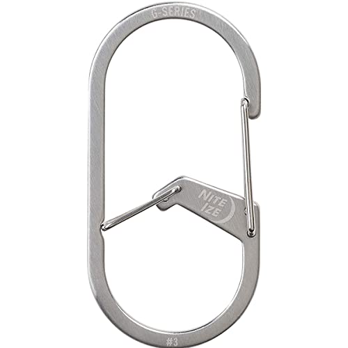Nite IZE GS3-11-R6 G-Series Dual Chamber Carabiner Size #3 1-Pack Stainless Steel