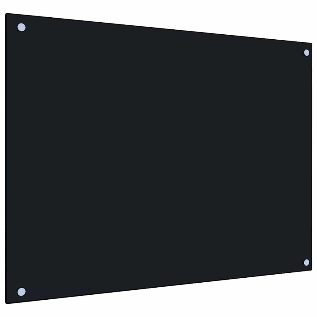 Solivagant Küchenrückwände 2 STK. Schwarz 80x60 cm Hartglas, Küche Esszimmer,Küchenhelfer -utensilien, 16.28 kg-3315800