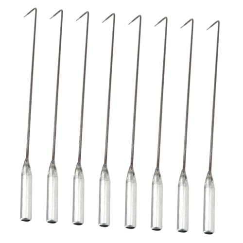Garneck 8pcs Steel Fire Pit Poker Sticks Firewood Ash Removing Tools BBQ Grill Accessory Lightweight Fireplace Hooks for Outdoor Barbecues and Smokers