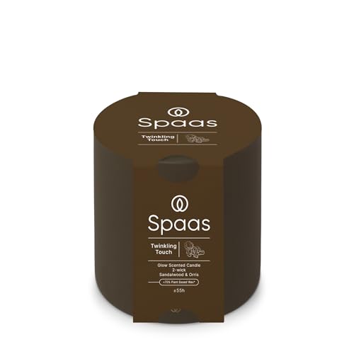 Spaas Glow Scented Candle 2-Wick 55h, Twinkling Touch, Khaki, 10 cm (Diameter and Height)