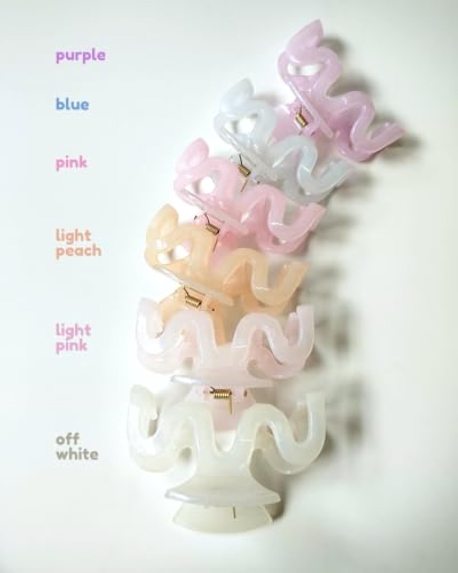 Zigzag Claw Hair Clips, Assorted Colors Pack of 2