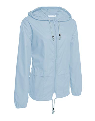 Hount Sport Rain Jackets For Women Hooded Waterproof Active Outdoor Sport Rain Coats (Light Blue,3Xl) #TOP1