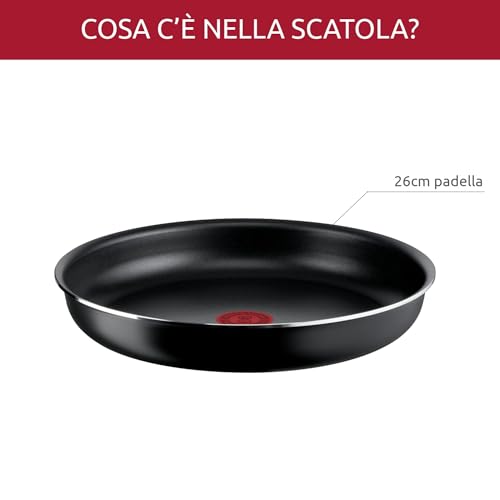 Lagostina Ingenio Essential Plus Padella Ø 26 cm, Padella Antiaderente in Alluminio per Gas e Forno (no induzione), Indicatore di Cottura Thermosignal, Utilizzabile con Manico Removibile (non incluso) - Immagine 1