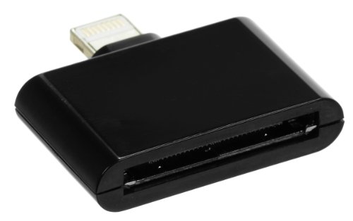 Charge It 30-Pin Adapter with New Connector Suitable for iPhone 5/5S/5C/6/6S/6 Plus/6S Plus/SE, iPad Mini, iPod Touch 5th Generation and iPod Nano 7th Generation Compatible with iPhone 3/3G/3GS/4/4S - Black