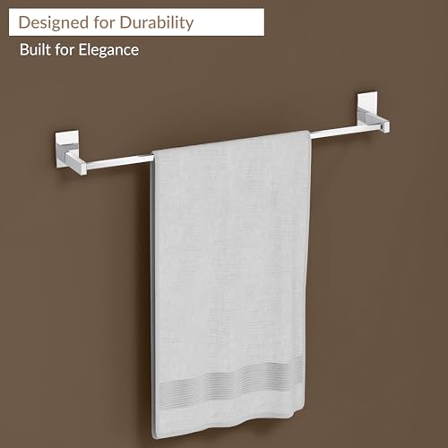 Image of Plantex (Primax) 304 Grade Stainless Steel Towel Holder for Bathroom /Towel Hanger for Kitchen /Single Towel Rod /Bathroom Accessories - iris (24-inch) Chrome