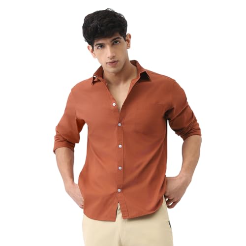 Image of Urbano Fashion Men's Cotton Full Sleeve Regular Fit Casual Solid Shirt