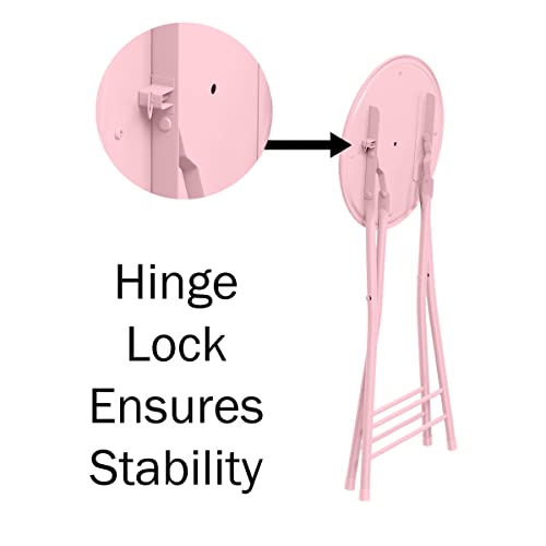 24-Inch Counter Height Bar Stool – Backless Folding Chair With 300Lb Capacity For Kitchen, Recreation Room, Or Game Room By Trademark Home (Pink) Set Of 2 #TOP6