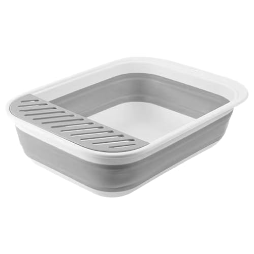 Inodoro para gatos – Bandeja de arena abierta para gatos, bandeja de arena plegable, bandeja de basura antisalpicaduras para mascotas, caja de arena impermeable para gatos pequeños