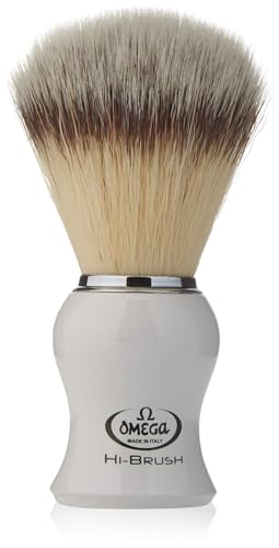 Omega 46745 - Pennello da Barba in FibraHi-Brush, Bianco