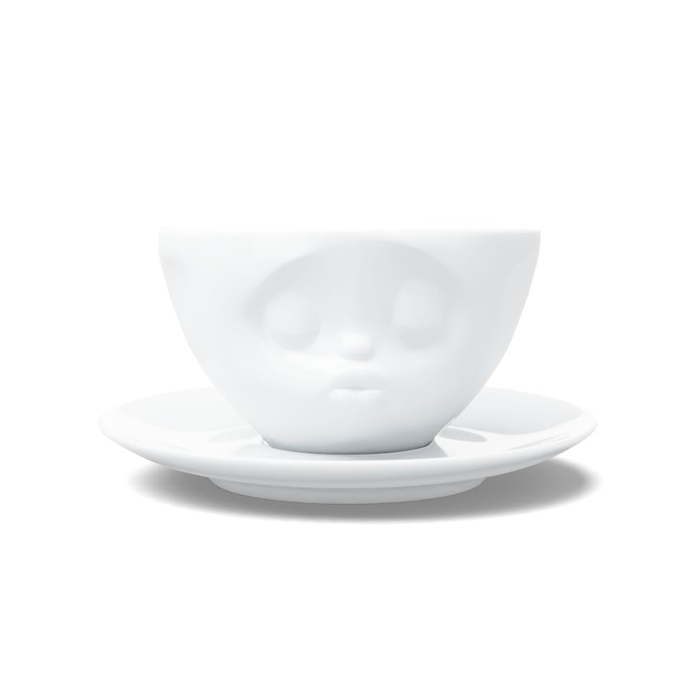FiftyEight Coffee Cup With Saucer Kissing Design White