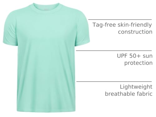 Image of Boys Neon Shirts Dry Fit Athletic T Shirts UPF 50+ Performance Cooling Shirt Short Sleeve Rash Guard Kids Top for Boys Girls