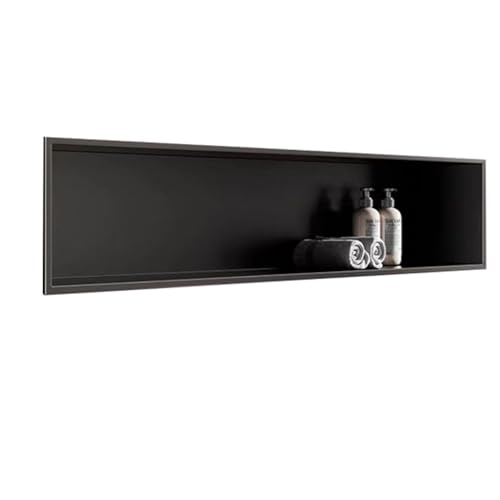 Ducha empotrable de 90 x 32 cm, no requiere azulejos, diseño moderno negro para baño, perfecta para mejoras del hogar y soluts Slish Sto