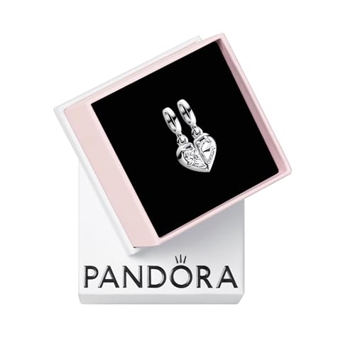 PANDORA Splittable Mother & Daughter Dangle Charm - Compatible with PANDORA Me & Moments - Gift for Women - Sterling Silver with Clear Cubic Zirconia - With Gift Box