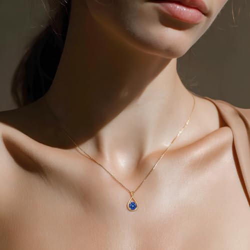 Birthstone Necklace for Women Dainty Infinity Pendant Sterling Silver Necklace Trendy Gold Jewelry Birthday Gifts for Her2