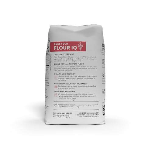 King Arthur, 100% Organic All-Purpose Flour Unbleached, Non-GMO Project Verified, No Preservatives, 2 Pounds