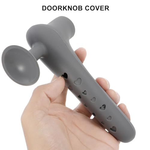 Image of Silicone Door Handle Sleeve with Suction Cup Anti-Collision Pad Child Safety Cover Flexible Thickened Cushion for Home Protection