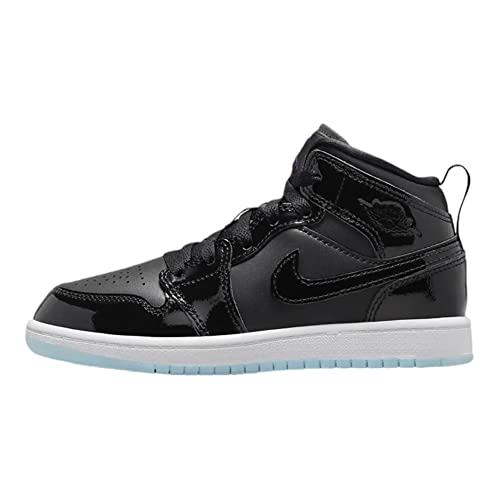 Jordan 1 Mid Pre School Black/Dark Concord-White DV1339-004 2Y