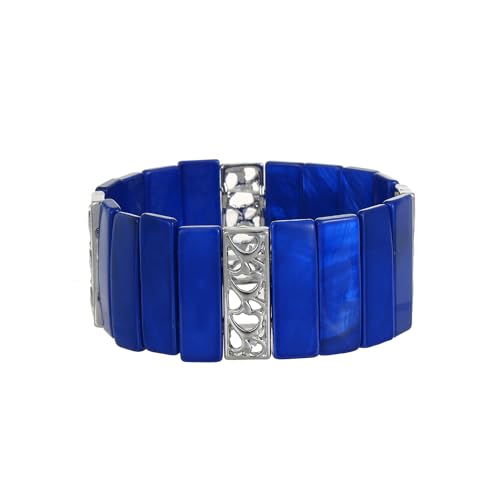 Boho Chunky Stretch Bracelets Colorful Handmade Gold Silver Plated Filigree Shell Bangle Bracelets for Women