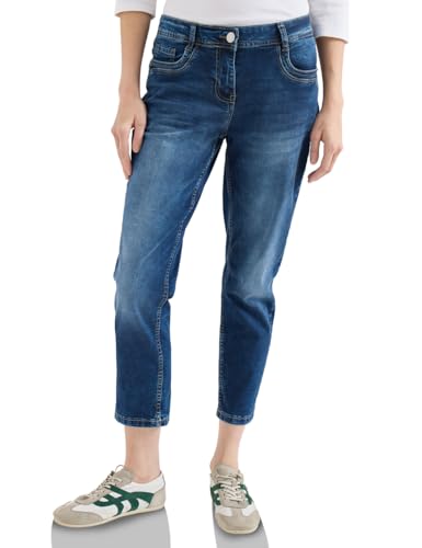 Cecil Mid Waist Slim Leg Jeans im Casual Fit mid Blue Used wash 30 – Ansicht 1